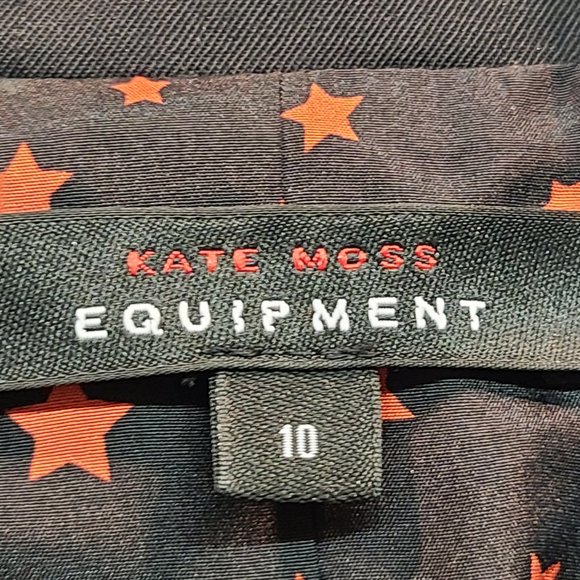 Equipment Kate Moss Wynn Satin Silk Wool Blazer Jacket Womens 10 - Picture 6 of 8